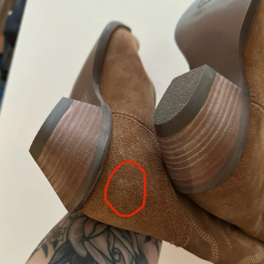 Dingo Out West Camel Tan Brown Suede Cowboy Western Boots 7 - Picture 7 of 9